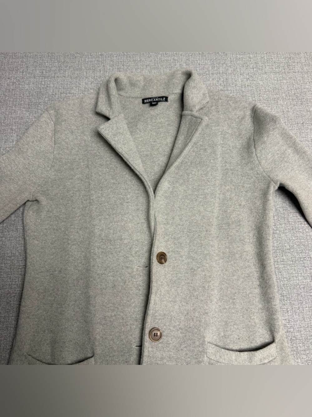 J. Crew Mercantile Gray Cotton Sweater Blazer Blazerette - Picture 8 of 11